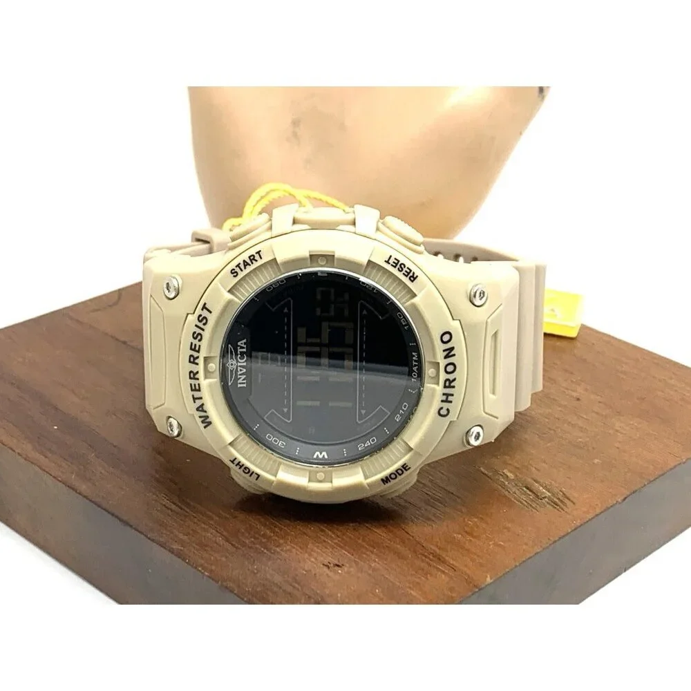 Invicta Racing Men's Watch 47526 Quartz Digital Light Brown Resin Strap 52mm